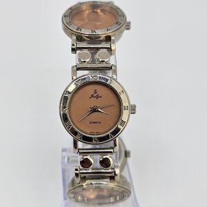 VTG Jalga 25MM Lincoln Penny Women's Watch Brown Dial Gray Bands‎ 7" New Battery